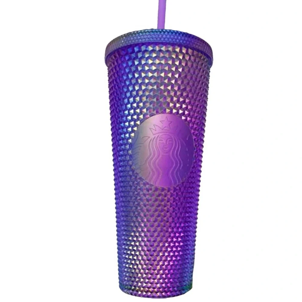 Starbucks Summer 2022 Oil Slick Metallic Purple Studded Venti tumbler - Picture 1 of 8